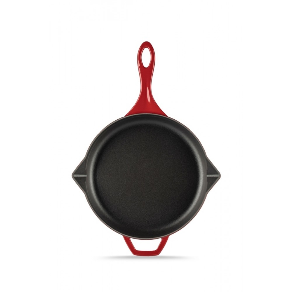 Emaljerad gjutjärnspanna Hosse, Rubin, Ф24cm | Platt gjutjärnspanna | Gjutjärnspanna |
