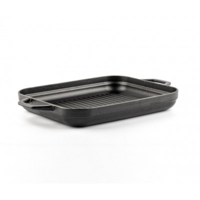 Rektangulär gjutjärnsgrillpanna med två handtag Hosse, 26x32cm - Hosse