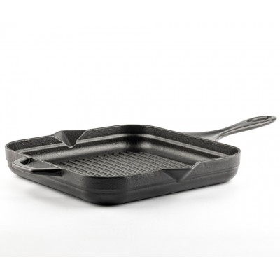 Emaljerad gjutjärnspanna grill Hosse, Black Onyx, 28x28cm - Gjutjärnspanna