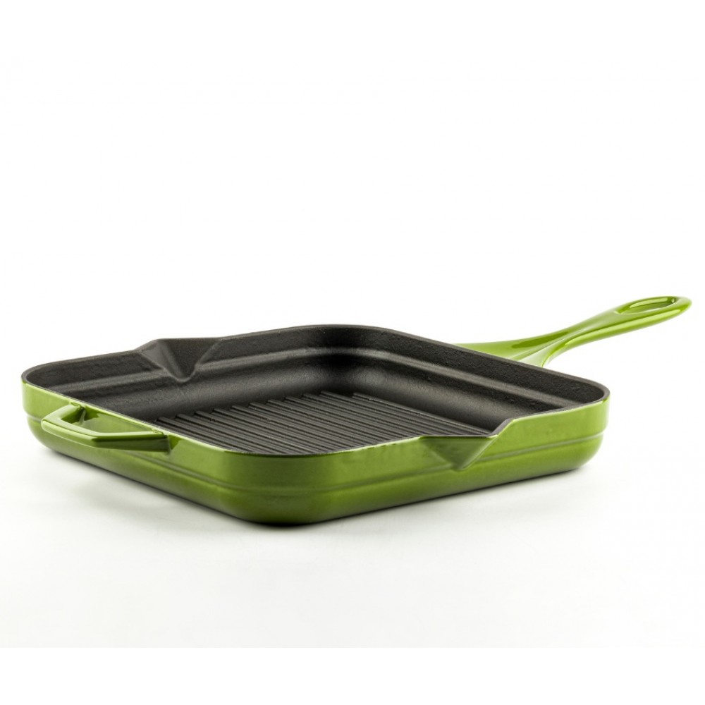 Emaljerad gjutjärnspanna grill Hosse, Bamboo, 28x28cm