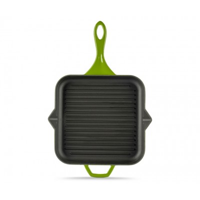 Emaljerad gjutjärnspanna grill Hosse, Bamboo, 28x28cm - Gjutjärnspanna