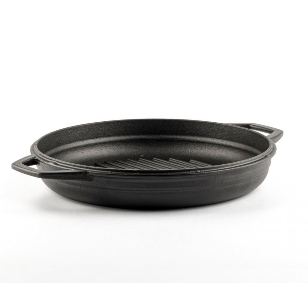 Emaljerad gjutjärnspanna grill Hosse, Black Onyx, Ф22cm | Platt gjutjärnspanna | Gjutjärnspanna |