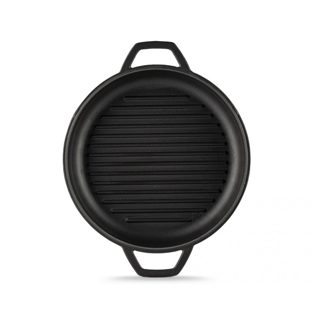 Emaljerad gjutjärnspanna grill Hosse, Black Onyx, Ф22cm | Platt gjutjärnspanna | Gjutjärnspanna |