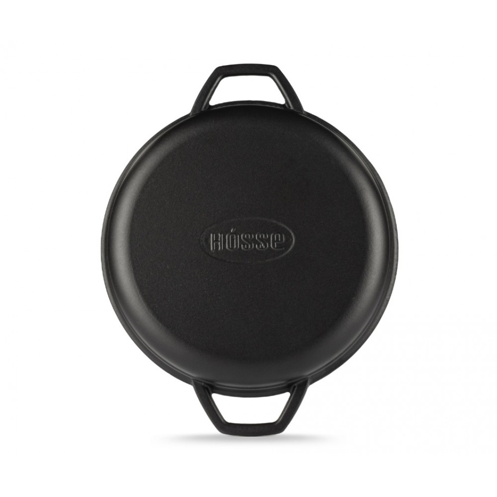 Emaljerad gjutjärnspanna grill Hosse, Black Onyx, Ф22cm | Platt gjutjärnspanna | Gjutjärnspanna |