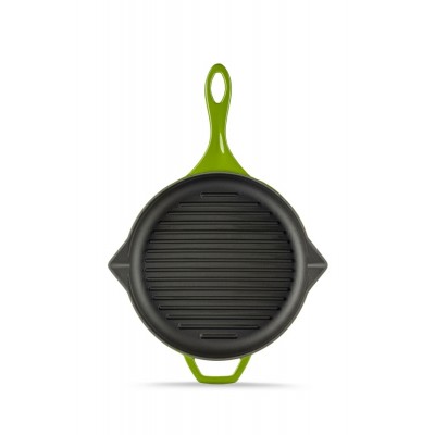Emaljerad gjutjärnspanna grill Hosse, Bamboo, Ф24cm - Gjutjärnspanna