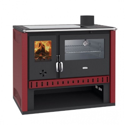 Vedspis med ugn Prity GT Red, med rostfri ugn och glaskeramisk humle, 15 kW - Produktjämförelse