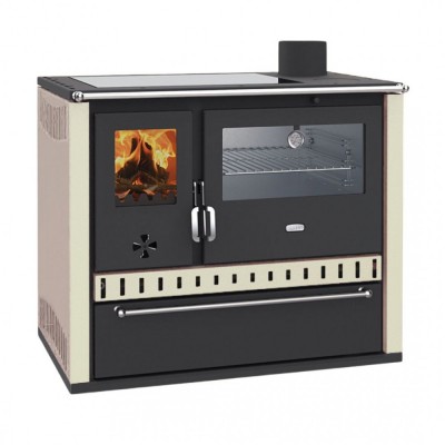 Vedspis med ugn Prity GT W10 Ivory, med rostfri ugn, glaskeramikhäll och låda, 9.6 kW - Produktjämförelse