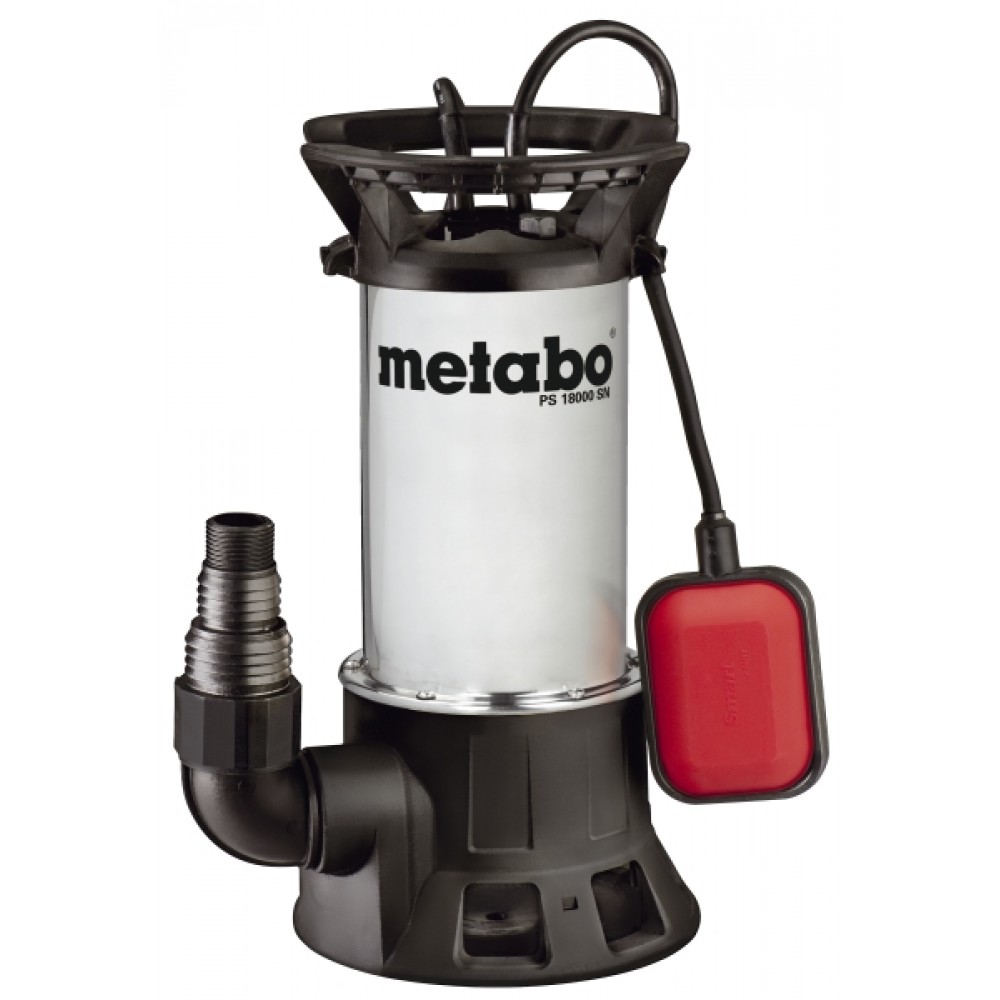 Dräneringspump med flottör för rent och smutsigt vatten METABO PS 18000 SN, effekt 1100 W, flöde 19 000 l/h