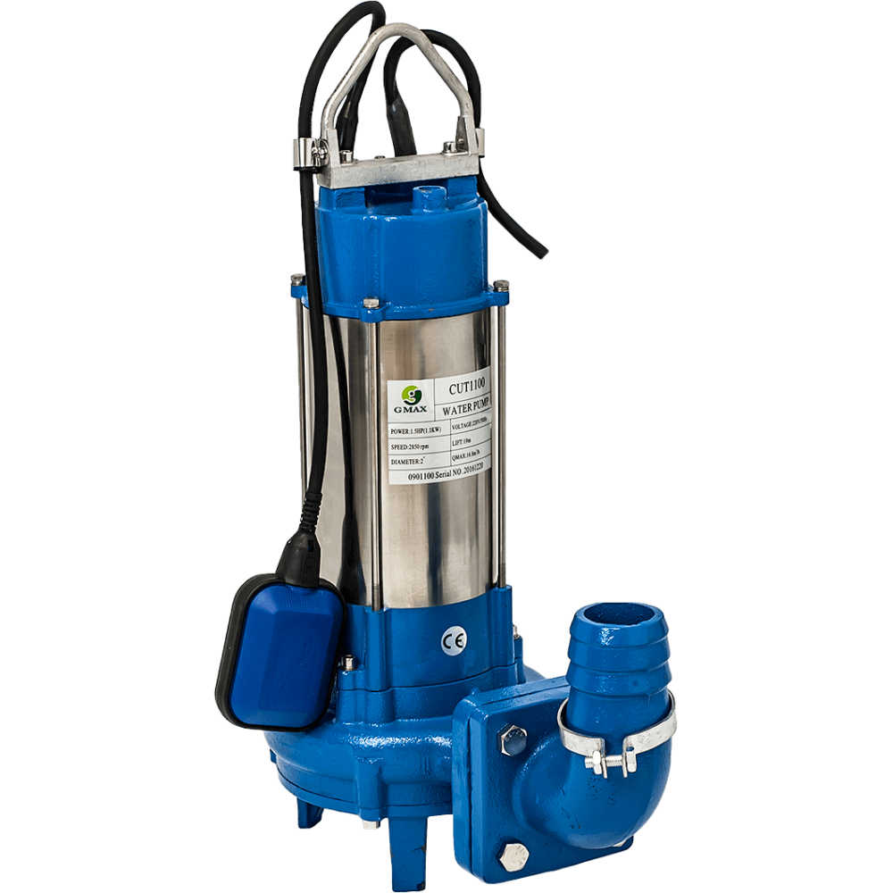 Dränkbar dräneringspump för avloppsvatten med skärsystem Gmax Cut med extern flottör – flöde 21 m³/h, effekt 1,5 kW, lyfthöjd 23 m | Dränkbar pump | Vattenpump |