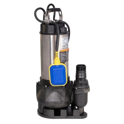 Dräneringspump Electromash WQ 1100 Professional med extern flottör och hölje i rostfritt stål, effekt 1,1 kW, flöde 24 000 l/h, lyfthöjd 10 m, utlopp 2″ - Dräneringspump