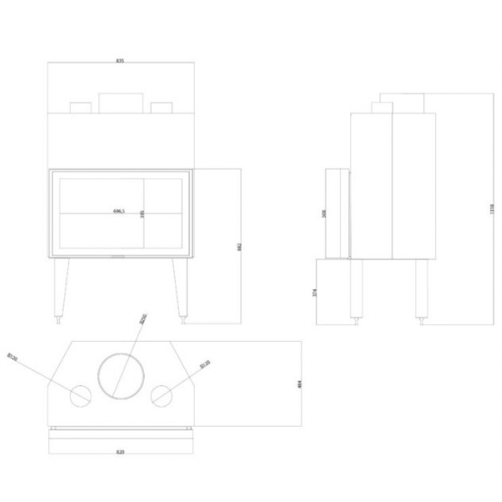 Insatskamin Balkan Energy ATS STABLE AIR 800, med luftkanaler, 15.95kW | Insatskaminer |  |