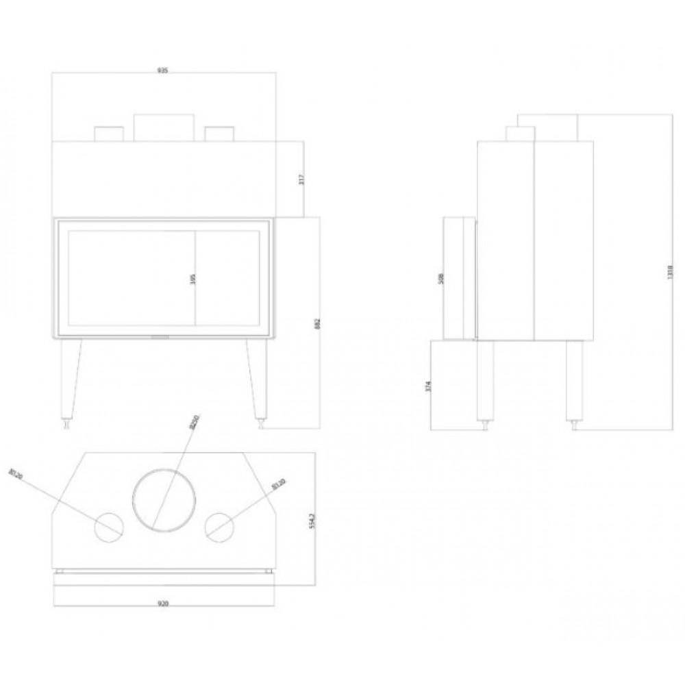 Insatskamin Balkan Energy ATS STABLE AIR 900, med luftkanaler, 19.59kW | Insatskaminer |  |