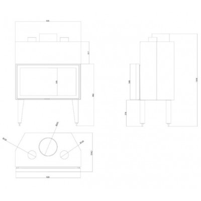 Insatskamin Velmora Fire ATS STABLE AIR 900, med luftkanaler, 19.59kW - Produktjämförelse