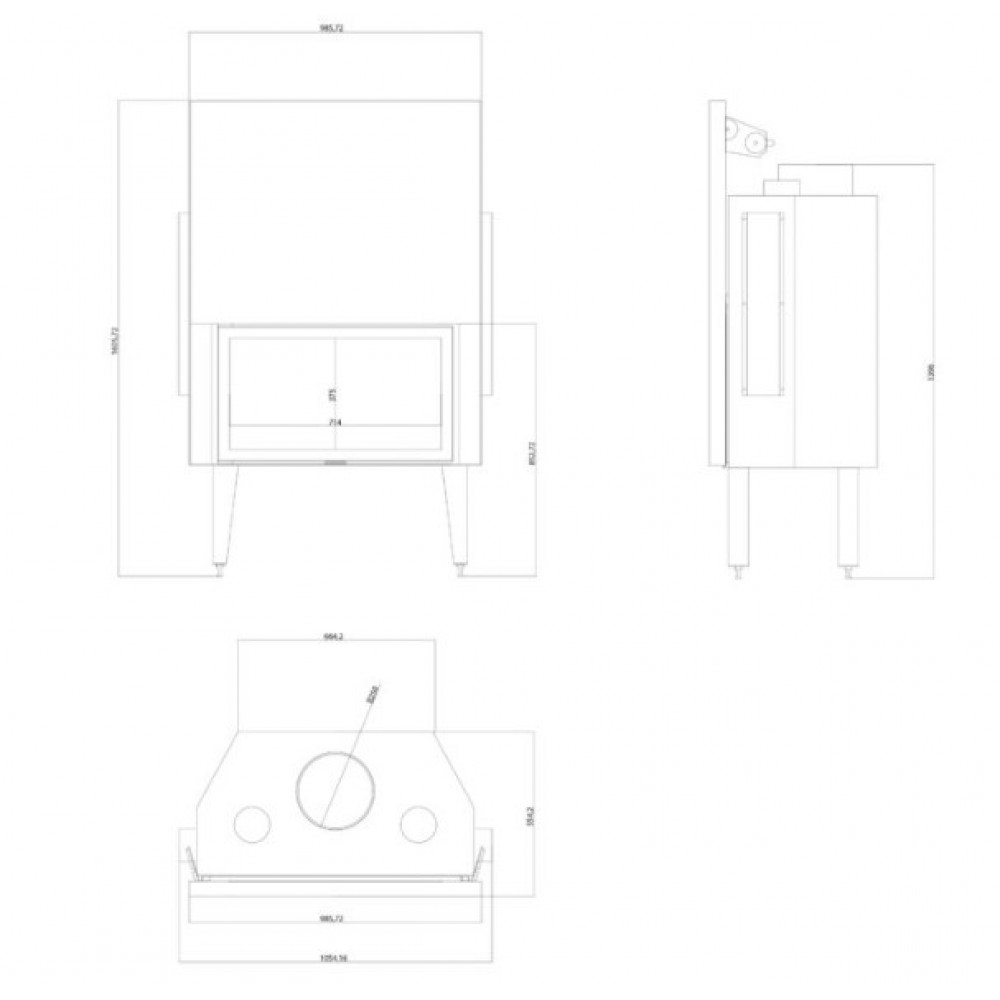 Insatskamin Balkan Energy ATS STRAIGHT AIR 900, med luftkanaler, 19.95kW | Insatskaminer |  |
