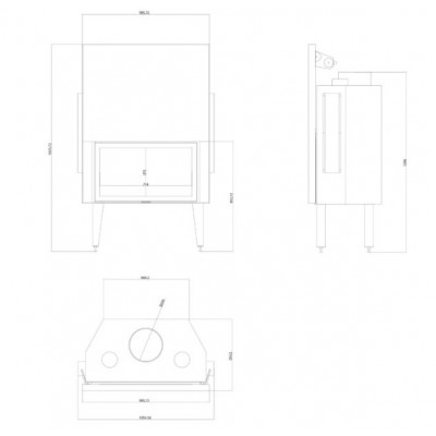Insatskamin Velmora Fire ATS STRAIGHT AIR 900, med luftkanaler, 19.95kW - Produktjämförelse