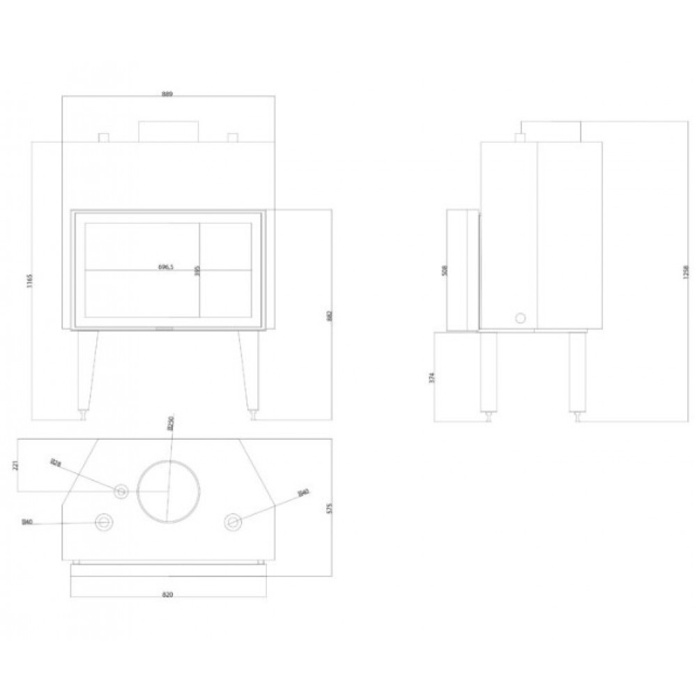 Vattenmantlad kamininsats Balkan Energy ATS STABLE HYDRO 800, 30.79kW | Vattenmantlad kamininsats | Insatskaminer |