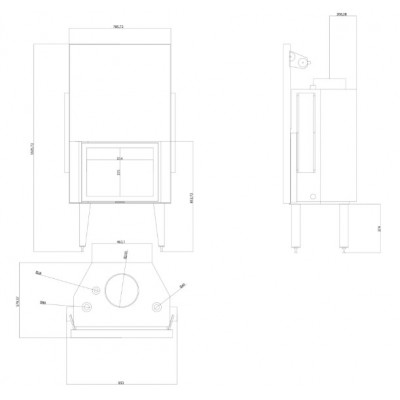 Vattenmantlad kamininsats Velmora Fire ATS STRAIGHT HYDRO 700, 24.56kW - Produktjämförelse