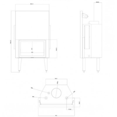 Vattenmantlad kamininsats Velmora Fire ATS STRAIGHT HYDRO 800, 29.58kW - Produktjämförelse
