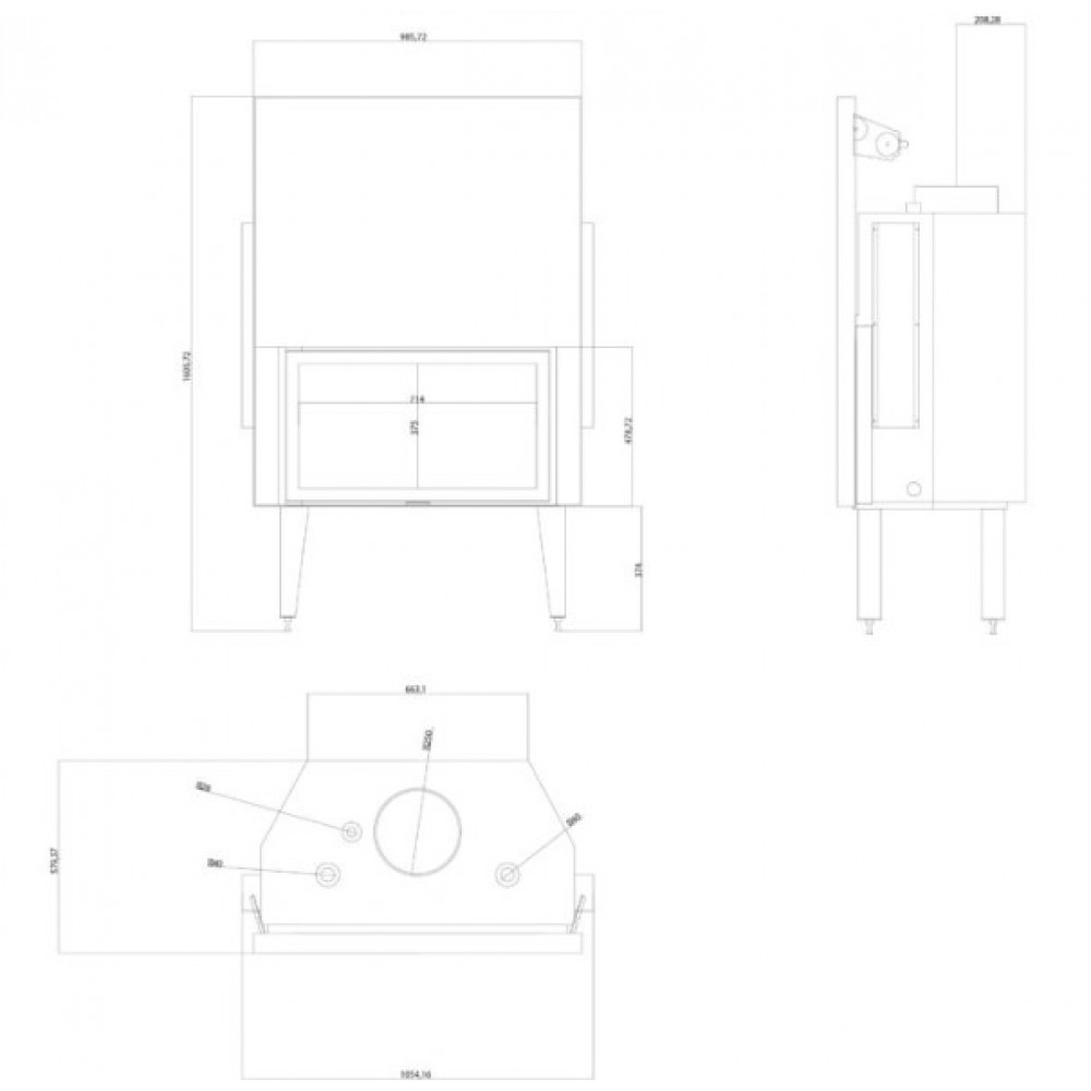 Vattenmantlad kamininsats Balkan Energy ATS STRAIGHT HYDRO 900, 32.2kW | Vattenmantlad kamininsats | Insatskaminer |