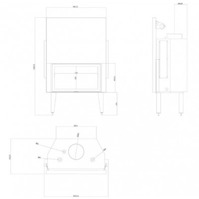 Vattenmantlad kamininsats Velmora Fire ATS STRAIGHT HYDRO 900, 32.2kW - Produktjämförelse