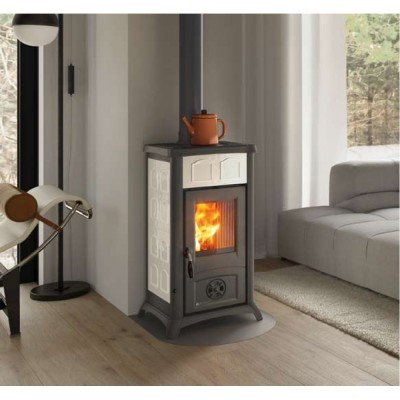 Italiensk braskamin La Nordica Gemma, vit, 6.5kW - La Nordica
