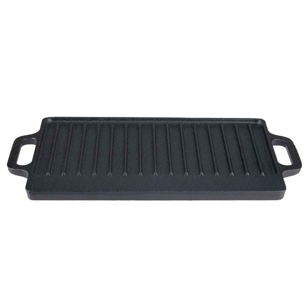 Dubbelsidig gjutjärn grillplatta, 43x23 cm | Gjutjärnsplåt |  |