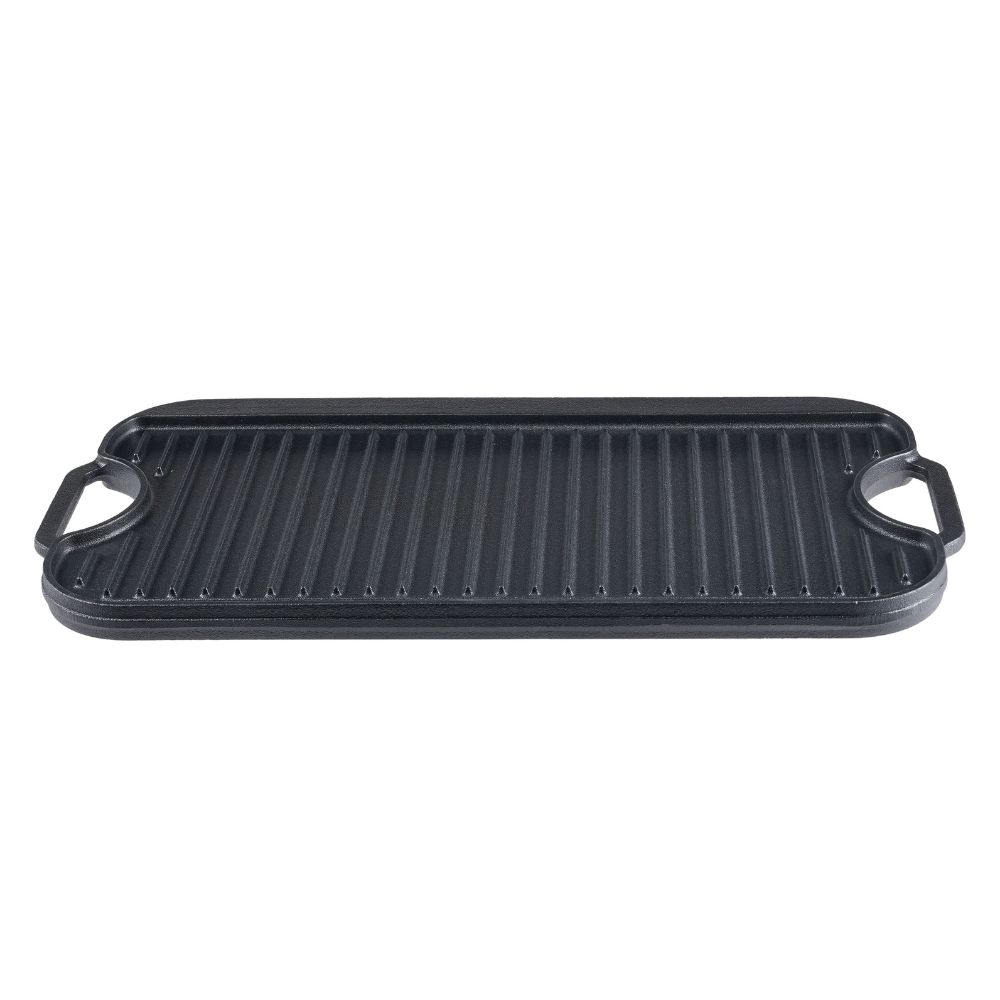 Dubbelsidig gjutjärn grillplatta, 51x26 cm | Gjutjärnsplåt |  |