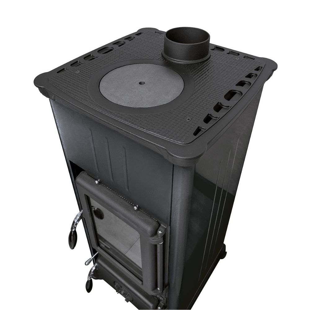 Italiensk braskamin med kokplatta La Nordica Emiliana, svart, 6.5kW | Vedspisar / Vedspisar med ugn |  |