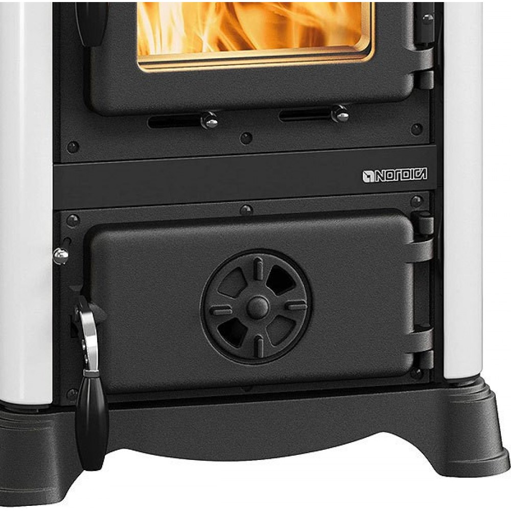 Italiensk braskamin med kokplatta La Nordica Emiliana, vit, 6.5kW | Vedspisar / Vedspisar med ugn |  |
