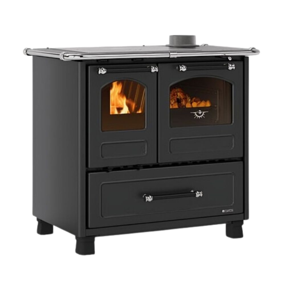 Italiensk vedspis La Nordica Family 4.5, svart, 7.5kW | Vedspisar / Vedspisar med ugn |  |
