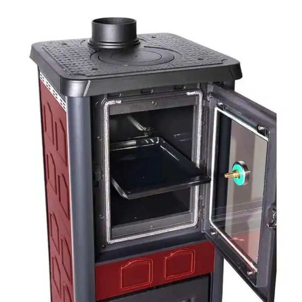 Italiensk braskamin med ugn La Nordica Gemma Forno, röd, 7.3kW | Braskaminer |  |