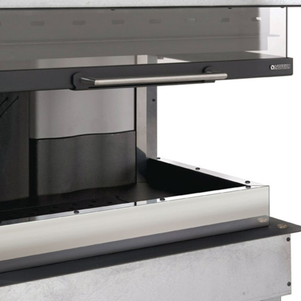 Italiensk gjutjärnsinsatskamin La Nordica Monoblocco 800 Angolo rätt, 10.0kW | Insatskaminer |  |