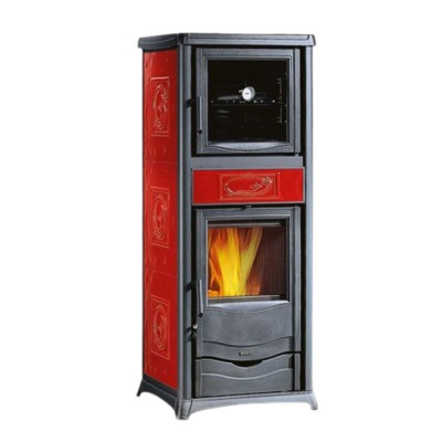Italiensk braskamin med ugn La Nordica Rossella Plus Forno Evo, röd, 9.4kW - La Nordica
