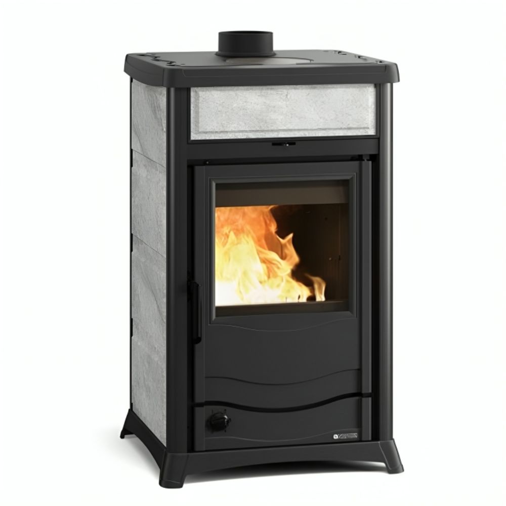 Italiensk vattenmantlad braskamin La Nordica Termorossella Plus EVO DSA, natursten, 11.1kW |  |  |
