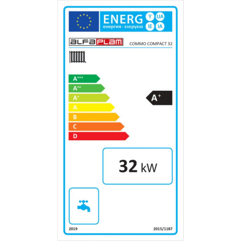 Pelletspanna Alfa Plam Commo Compact 32, 32kW | Pelletspannor | Pellets |