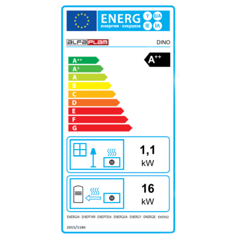 Vattenmantlad pelletskamin Alfa Plam Dino Brun, 17kW | Vattenmantlad pelletskaminer | Pelletskaminer |