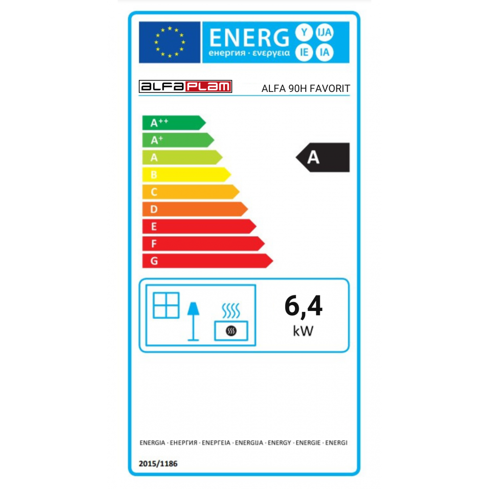 Vedspis med ugn Alfa Plam Alfa 90 H Favorit Brun Höger, 6,4 kW | Vedspisar / Vedspisar med ugn |  |