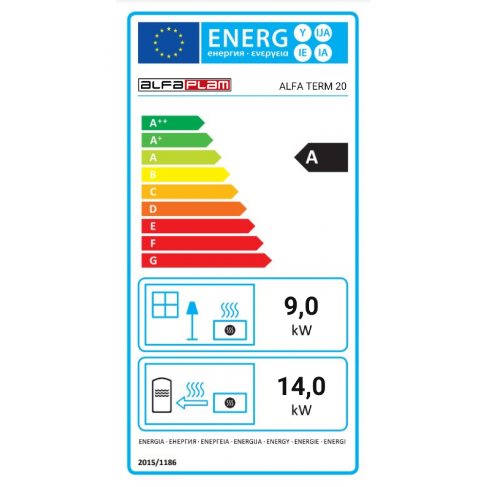 Vattenmantlad vedspis med ugn Alfa Plam Alfa Term 20 Röd, 23 kW | Vedspisar / Vedspisar med ugn |  |