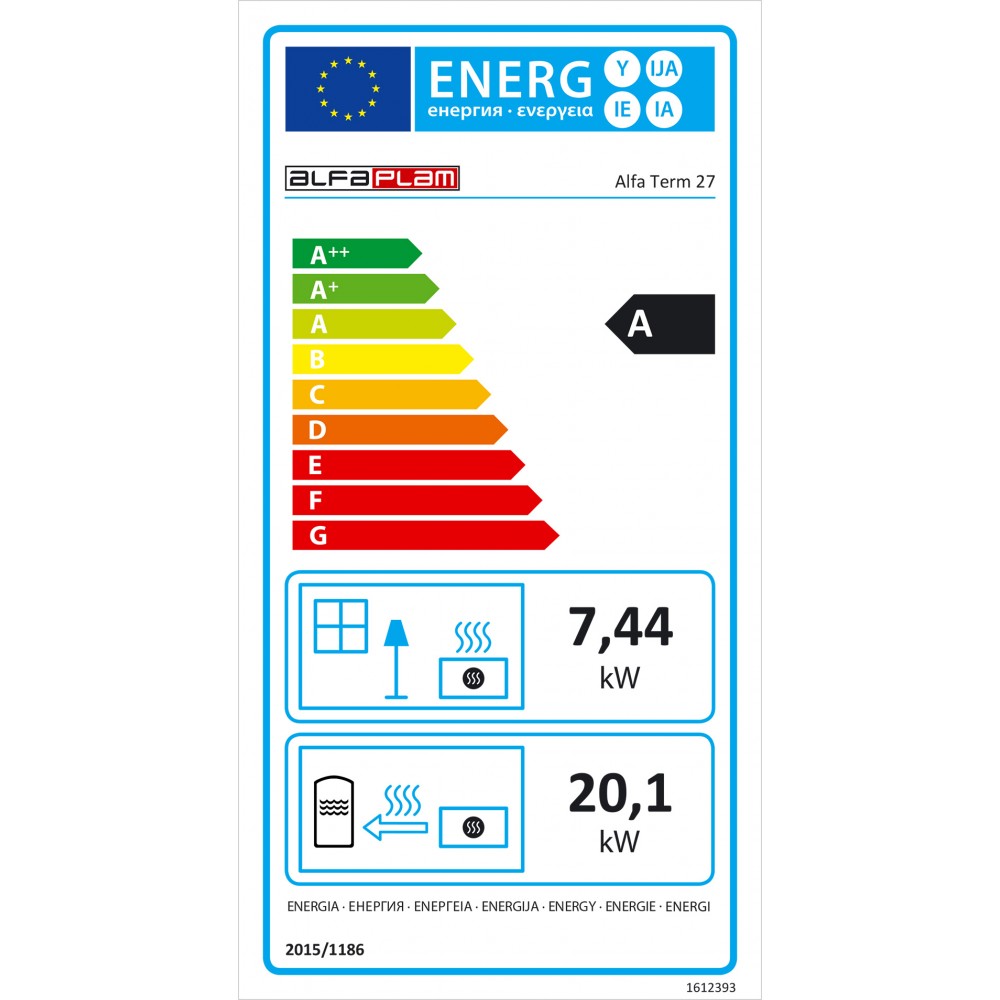 Vattenmantlad vedspis med ugn Alfa Plam Alfa Term 27 Vit, 27,56 kW | Vedspisar / Vedspisar med ugn |  |