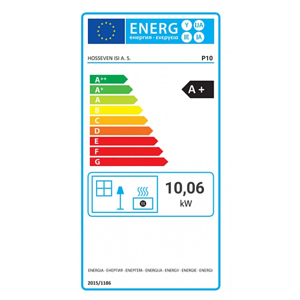 Pelletskamin Balkan Energy P10 Black, 10kW | Luftpelletskaminer | Pelletskaminer |
