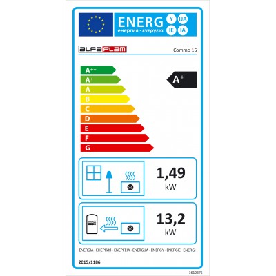 Vattenmantlad pelletskamin Alfa Plam Commo 15 Bordeaux, 15kW - Produktjämförelse