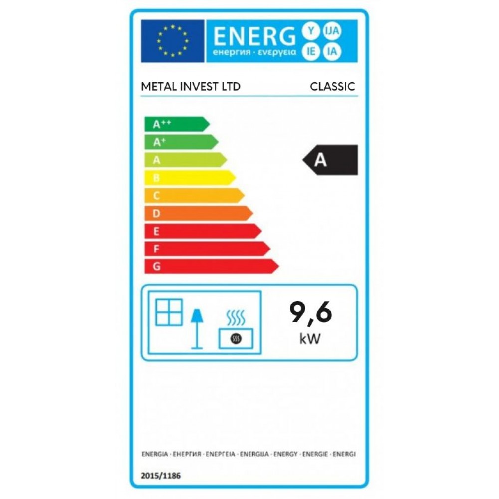 Braskamin Metalik med topp av massivt gjutjärn, 9.6 kW | Luftbraskaminer | Braskaminer |