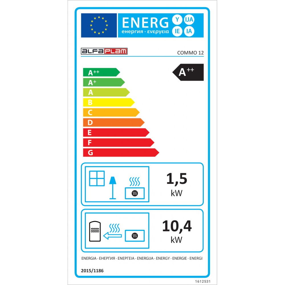 Vattenmantlad pelletskamin Alfa Plam Commo 12 Elfenben, 12kW | Vattenmantlad pelletskaminer | Pelletskaminer |