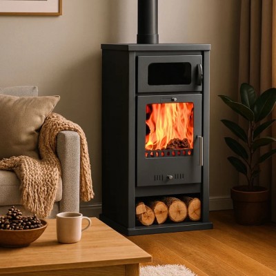 Braskamin med ugn Balkan Energy Troy, 7.8 kW - Braskaminer