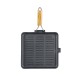 Gjutjärnspanna grill med fällbart handtag i trä, 28x28 cm | Gjutjärnspanna grill | Gjutjärnspanna |