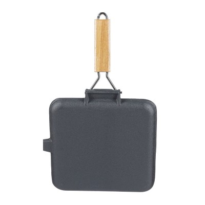 Gjutjärnspanna grill med fällbart handtag i trä, 24x24 cm - Produktjämförelse