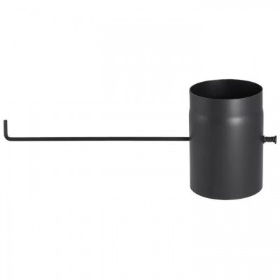 Svart stål Rökrör PARKANEX med spjæld, Rak, Längd 0.25m, Ø180, Tjocklek 2 mm - Skorstenar