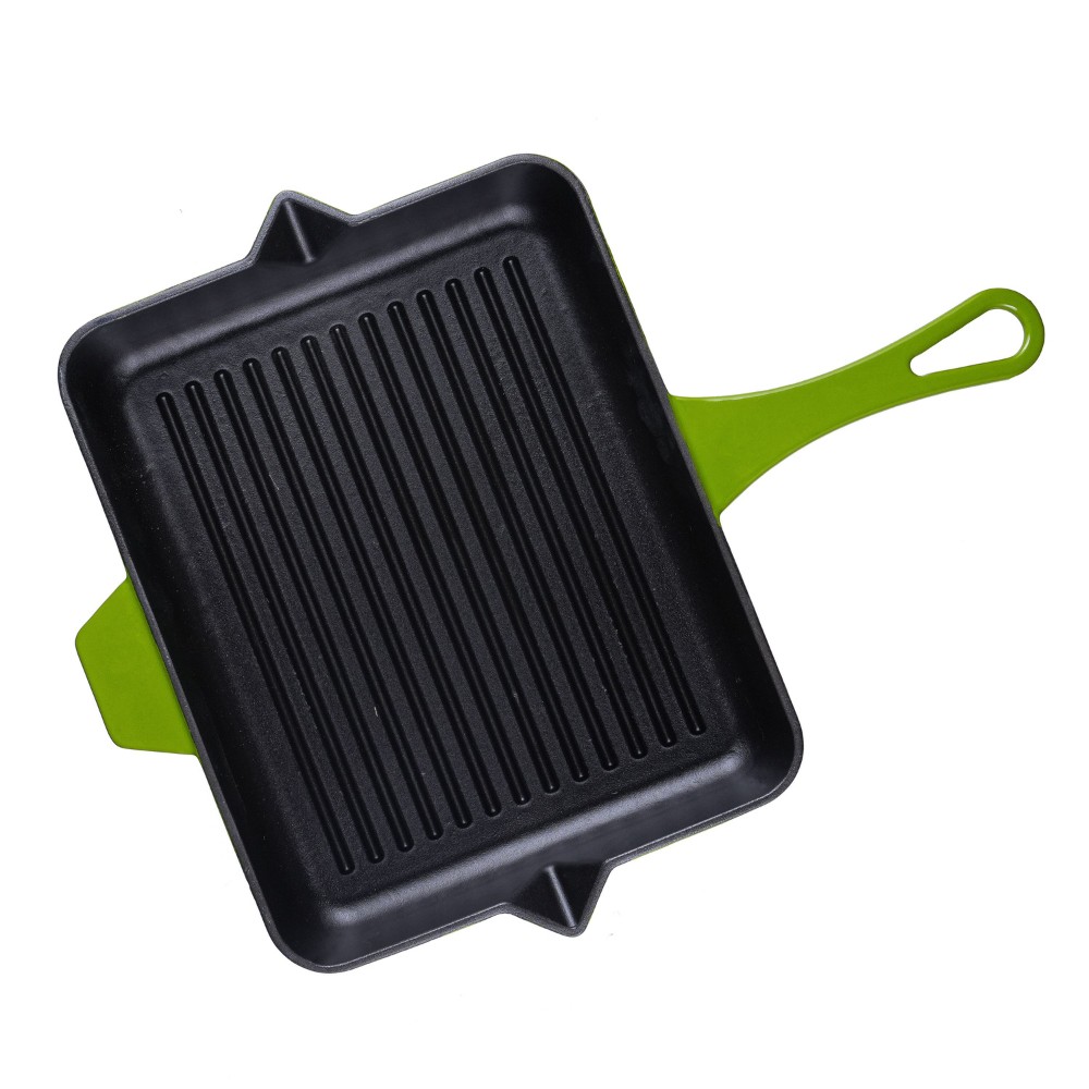 Emaljerad gjutjärnspanna grill Hosse, Bamboo, 26x32cm | Gjutjärnspanna grill | Gjutjärnspanna |