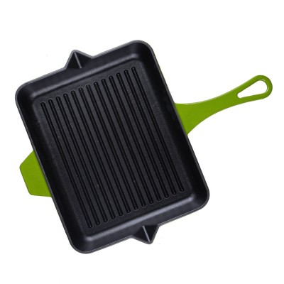 Emaljerad gjutjärnspanna grill Hosse, Bamboo, 26x32cm - Gjutjärnspanna