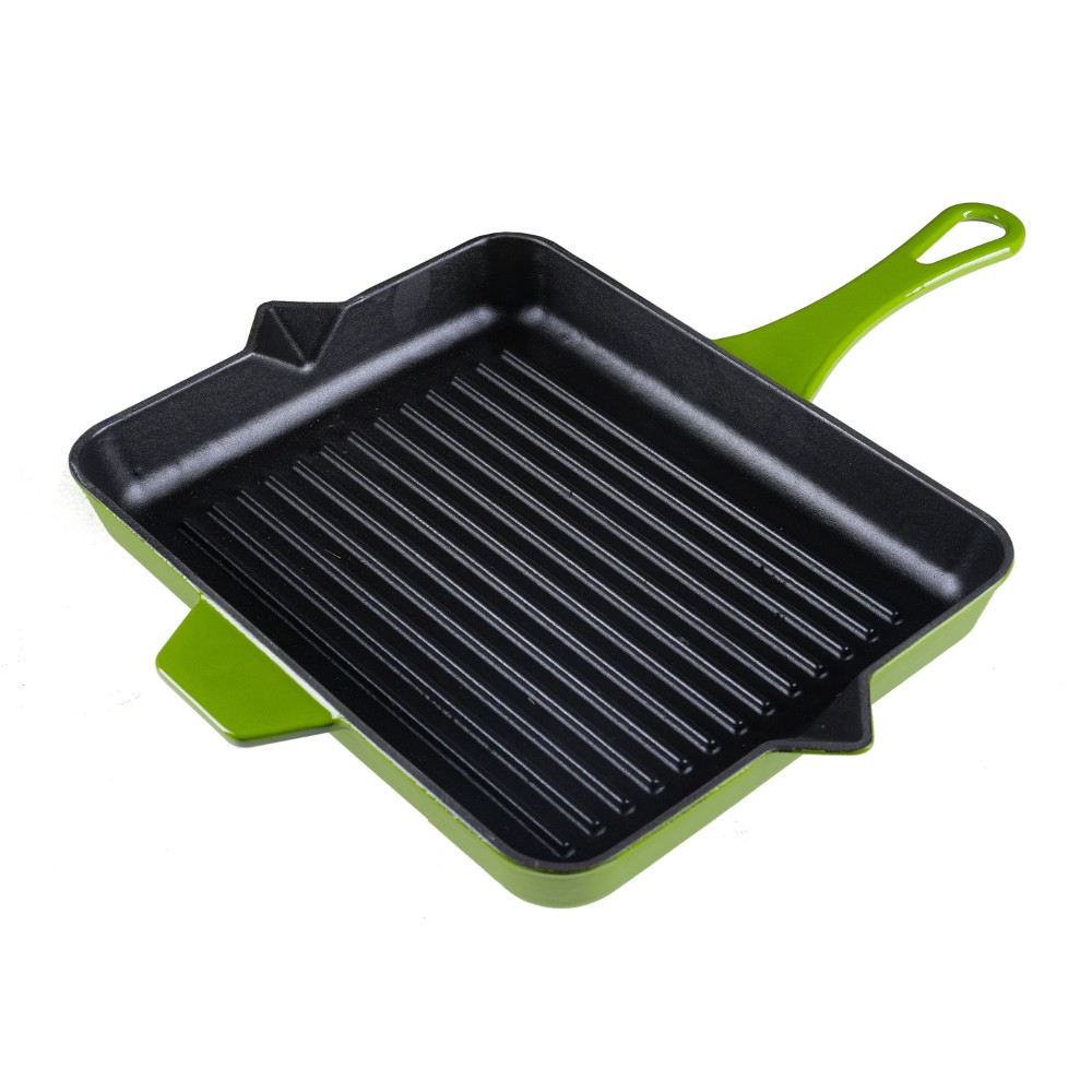 Emaljerad gjutjärnspanna grill Hosse, Bamboo, 26x32cm | Gjutjärnspanna grill | Gjutjärnspanna |
